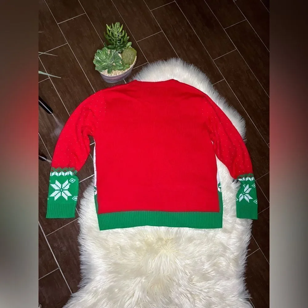 T Stars Ugly Christmas Sweater “Sloth Sliding Team” Sz Large